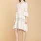 Spring Skies V-Neck Mid-Sleeve Dress