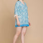 Sky Blue Paisley Babydoll Dress