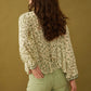 Floral Petals V-Neck Tassled Blouse