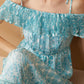 Blue Marlina Off-Shoulder Dress