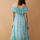 Blue Marlina Off-Shoulder Dress
