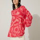 Flora Daye Round Neck Flare Sleeve Top