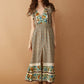 Mika Lou Embroidered Drop Waist Tiered Dress