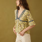 Cassandra V-Neck Babydoll Embroidered Top