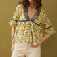 Cassandra V-Neck Babydoll Embroidered Top
