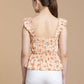 Bohera Sashiko Floral Peplum Top