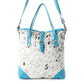 Pecos Pointe Canvas & Hairon Bag In Blue