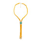 Prairie Concho Suede Leather Drop Necklace