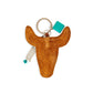 Buffalo Head Hair-On Hide Key Fob In Brown