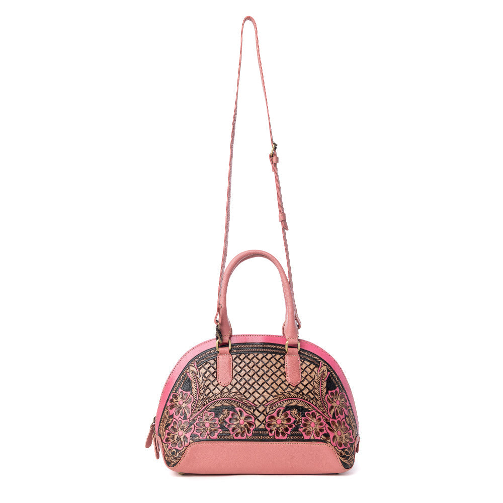 Emmylou Pass Hand-Tooled Bag in Salmon