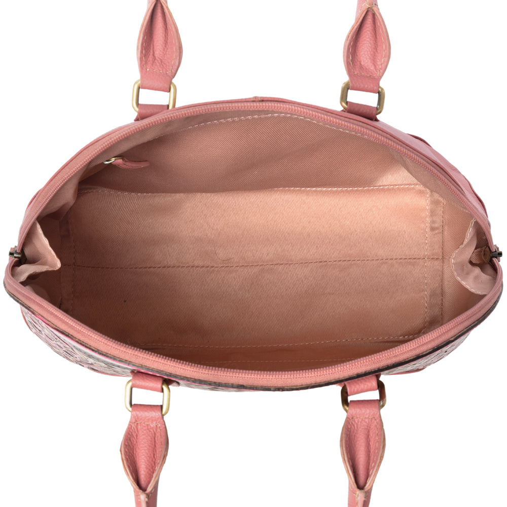 Emmylou Pass Hand-Tooled Bag in Salmon