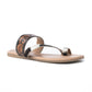 Myra Greta Lee Hair-On Leather Flip Flops for Women - Hand-Tooled Western Slippers with Flat Sole for Everyday Ease