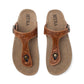 Myra Rosie Trail Handtooled Leather Sandals for Women – Cork Sole, Toe Ring Design for All-Day Comfort