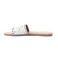 Myra Lettie Ridge Dark Hair-On Leather Flip Flops for Women - Western Slide Sandals with Soft Sole for Casual Comfort