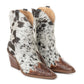 Myra Flossie Hairon Boots for Women - Mid Top Heels with Handtooled Details for Western Carnival Flair