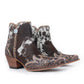 Myra Margie Leather Boots for Women - Hairon Ankle Boots with Handtooled Leather Details for Carnival Sundowns
