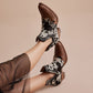 Myra Georgina Hairon Boots for Women - Spilt-Top Handtooled Pointed Toe Cowgirl Boots for Rustic Rodeo Glam