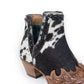Myra Georgina Hairon Boots for Women - Spilt-Top Handtooled Pointed Toe Cowgirl Boots for Rustic Rodeo Glam