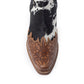 Myra Georgina Hairon Boots for Women - Spilt-Top Handtooled Pointed Toe Cowgirl Boots for Rustic Rodeo Glam