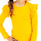 Mustard L/S Ruffle Tee