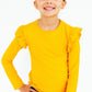 Mustard L/S Ruffle Tee