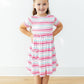 Pastel Stripes S/S Pocket Twirl Dress