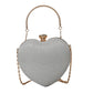 Shiny Heart Shape Metal Evening Clutch Bag for Women | Fashion Chain Shoulder Crossbody Bag (Luxury Lady Purse)