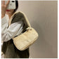 Simple Design Women's Soft Plush Hobo Shoulder Bag | Winter Furry Ladies Clutch Purse & Handbag (Fashion Female Underarm Bag)