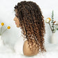 Short Bohemian Box Braids Wig | Full Lace | Curly Ends | Baby Hair | Synthetic Boho Wig