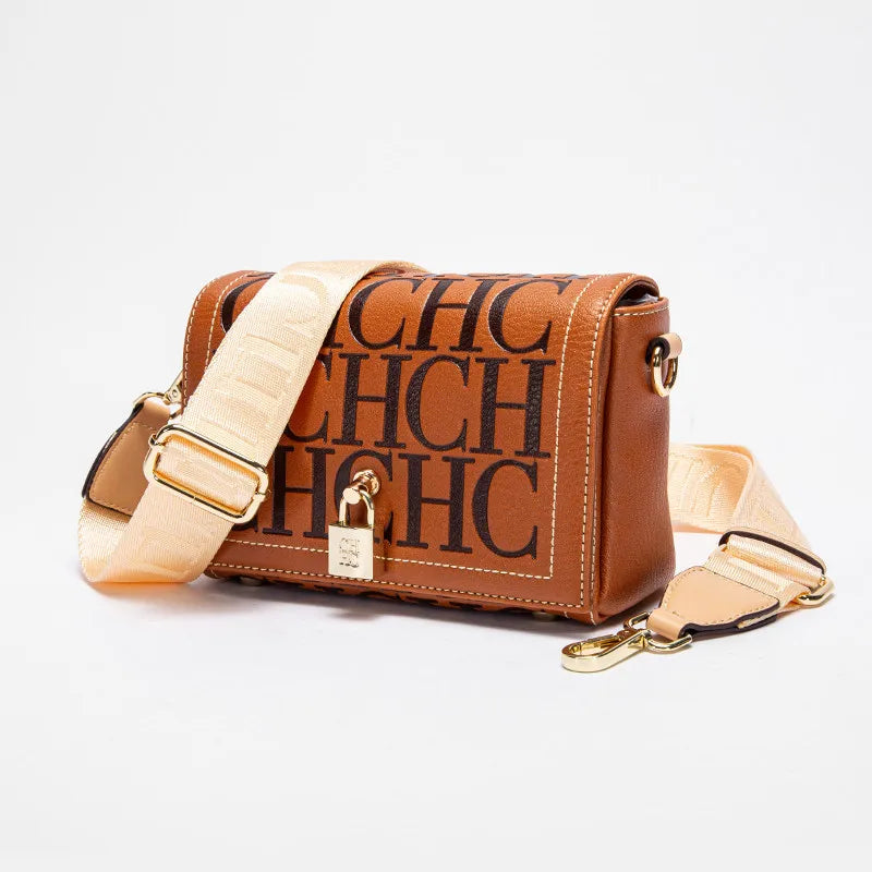 Fashion Design Metal Buckle Women's Shoulder Bag | Luxury Brand Solid Colour Printed Head Bag (Casual Crossbody for Parties)