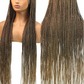 36" Blonde Cornrow Box Braided Wig | 613 Synthetic | Full Lace Front | Side Part | For Women
