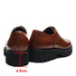 Luxury Men's Genuine Leather Platform Oxfords | Lightweight Black Sole Lace-Up Business & Casual Dress Shoes (Height Increasing)
