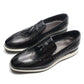Top Grade Luxury Men's Genuine Leather Loafers | Original Stripe Rivets & Tassel Casual Flat Shoes