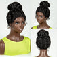 Bun Updo Knotless Box Braids Wig | Cornrow Ponytail | Lace Front | Baby Hair