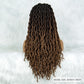 Knotless Box Braided Wig with Curly Ends & Baby Hair | Synthetic Lace Front Wig for Black Women