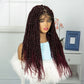 Burgundy Knotless Twist Dreadlocks Lace Front Wig | Crochet Braids | Full Lace | Black Women