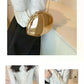 Designer Acrylic Shell Shape Clutch Bag | Gold Silver Women's Evening Party Bag & Cute Shiny Metal Shoulder Crossbody Bags (Small Purse)