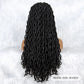 Knotless Box Braided Wig with Curly Ends & Baby Hair | Synthetic Lace Front Wig for Black Women