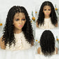 Short Bohemian Box Braids Wig | Full Lace | Curly Ends | Baby Hair | Synthetic Boho Wig