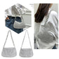 Bling Rhinestone Evening Clutch Bag | Women's Korean Designer Diamond Chain Dinner Party Handbag (Lady Square Tote Shoulder Bag)