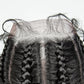 22" Box Braids Full Lace Wig | Two Curly Ponytails | Baby Hair | Synthetic Braided Wig