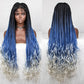 36" Water Wave Braided Wig | Lace Front | Baby Hair | Long Braids