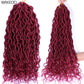Goddess Faux Locs Crochet Hair | 18" Soft Curly Braids | Ombre Dreadlocks Extensions | 24 Strands/Pack