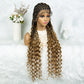 2024 KIMA Cornrow Water Wavy Braided Full Lace Wig with Baby Hair | Synthetic African Braid Lace Front Wig