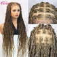 36" Butterfly Braided Full Lace Wig | Honey Blonde & Burgundy Goddess Locs | Synthetic Box Braids | Transparent Lace