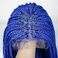 36" Water Wave Braided Wig | Lace Front | Baby Hair | Long Braids