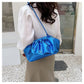 Small Luxury Design Women's Leather Silver Cloud Bag | Gold Crossbody & Ladies Party Clutch Purse (Sequined, Ruched Handbag)