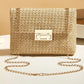 Fashion Crossbody Bags for Women | Simple Straw Shoulder Bag & Women's Lock Closure Bag (Small Square Purse Summer Money Bag)