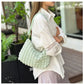 Canvas Wrinkle Bag for Women | Shoulder Bags & Pleated Bubbles Handbags (Padded Casual Underarm Quilted Tote Cloud Bag Purse)