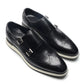 Luxury Men's Double Buckle Monk Strap Flats | Genuine Leather Casual Walk Shoes (Dark Brown, Black)
